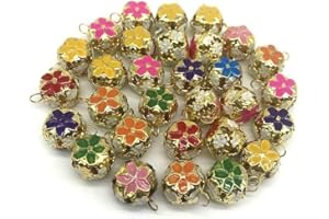 JUHONNZ Campanellini Piccoli,50 pack Colore Metallo Campanelle Campanellino Sonagli per Natalizi Natale Albero Decorazioni e Animali come Gatti e Cane