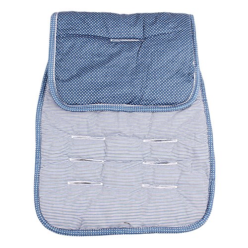 Minene Reversible Pushchair Liner (Blue Stripes and Spots)