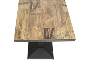 LANTUS Mesa para Bar |Madera Cuadrada | Incluye Pie Central de Hierro Estilo Industrial o Nórdico Mesa de Cocina/Centro/Comedor/bistró (60 * 60 * 75cm