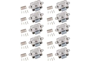 Almencla Paquete De 10 Cerraduras De Gabinete, Pestillo De Gabinete Sin Llave Con Botón Pulsador Para Rv, Autocaravana Camper, Armario, Gabinetes Y Puertas (pl