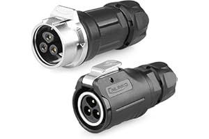 CNLINKO LP-16 3 PIN Industrieller Wasserdichter Steckverbinder,IP68 Rundsteckverbinder, PBT Kunststoffgehäuse Quick Plug Aviation Connector M16 Stecker und Buchse (3 Poliger）