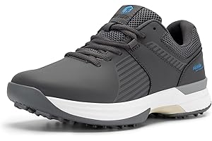 FitVille Herren SpeedEx Golfschuhe V4 Sneaker Extra Weit Walking Schuhe Leichte Bequeme Man Schuhe mit Schnürung atmungsaktive Trainingsschuh für Golf Sport Grau Weiß Gr.40-49