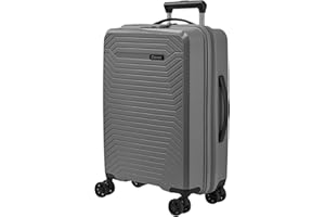 SISET Air Nova Maleta de Cabina (55x40x20cm), Fabricada en Polipropileno, 4 Ruedas Dobles Silenciosas, Cerradura con Combinación TSA, (Pequeña), (39L), (2.6kg), (Gris).