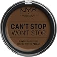 NYX Professional Makeup Can't Stop Won't Stop Full Coverage Powder Foundation, Matte Finish, Shine Control, Long Lasting, Vegan Formula, Shade: Walnut