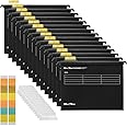 Suspension Files, MerryNine 15PCS Polypropylene Filing Cabinet Suspension Files with Tabs and Card Inserts for School Home Work Office Organization (Black, A4)