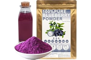 Plant Gift Blueberry Powder 蓝莓粉, Poudre de bleuets congelée à 100%, extrait de bleuets, mélange de crêpes de bleuets, poudre de remplacement 100 g / 3,52 oz