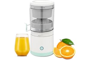 HIYORSOA Electric Juicer Rechargeable Citrus Juicers Portable USB Rechargeable Orange Squeezer with Powerful Motor, Wireless Lemon Lime Squeezer Juicer Extractor for Lemon, Apple, Grapefruit and Pear