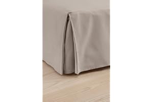 Jotex Colour sängskydd – 100% högkvalitativ ekologisk bomull sängkjol, höjd 45 cm – gråbeige, 180 x 200 cm
