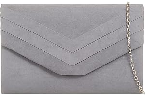 LEAHWARD Leah Ward Women's Faux Suede Leather Clutch Bag Wedding Bridal Prom Handbags 809
