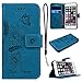 Produktbild CE-Link für iPhone 6S Plus Hülle, iPhone 6 Plus Handyhülle Hülle Ledertasche Schutzhülle Leder Huelle mit Blau Schmetterling Blumen Stand Halter Magnetverschluss Wallet Case Inner Weiche Silikon Backcover