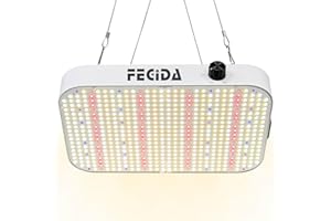 FECiDA Dimmable LED Grow Light 12000 Lumen 130 Watt, 2024 Best 60x60cm Grow Light, UV-IR Included Full Spectrum Plant Growing Lamps for Indoor Plants with Daisy Chain Function, Quiet Built-in Fan