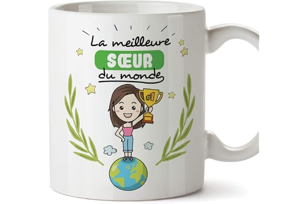 Mugffins Soeur Mug/Tasse - La Meilleure Sœur du Monde - Tasse Originale/Cadeau Anniversaire. Céramique 350 ML