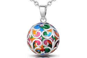 EUDORA Harmony Ball Llamador de Ángeles Embarazada Vintage Bisuteria Collar de Mujer, Colgantes de Mujer Llamador de Ángeles Primer Embarazo Mamá Regalos Originales para Mujer, 45inch + 30inch