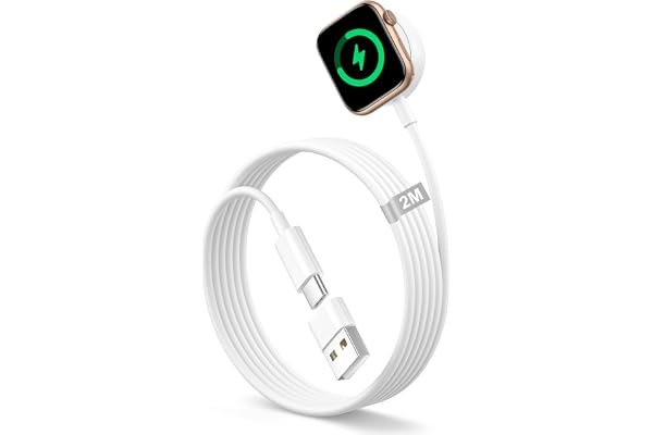 Watch-Laddare med USB-C, 2M Magnetisk iWatch-Laddningskabel, Snabb Trådlös Laddare för Apple Watch, Kompatibel med iWatch Series 11 10 9 8 7 6 5 4 3 2 1 Ultra SE