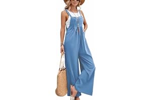 GENERIC SaiDeng Damen Latzhose – Oversize Baggy Jumpsuit, Bequeme Trägerhose, Loose Fit Overall, Casual Sommerhose mit Trägern