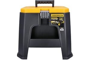TOUGH MASTER Tool Storage Stool Tool Box with Removable Tray & Compartment Organiser
