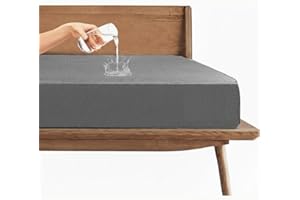 Trance 100% Waterproof Premium Cotton Feel Mattress Protector King Size 78x72 Inches | Breathable and Hypoallergenic Ultra Soft Fitted Bed Protector Cover (78"x72" King, Grey)