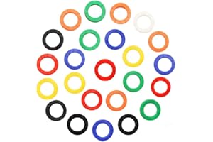 RMEET Cubierta de Llave Colores,32 Pack Funda de Teclado Etiquetas Tapa de Llaves de Identificación para Casa Oficina Hotel Goma Ronda
