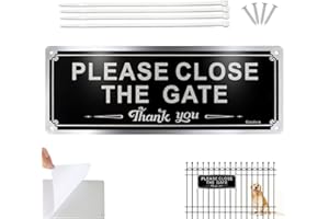 LUEDEN Please Close The Gate Sign 3.5'' x 9.8'' Beware of Dog Sign Metel Aluminum Shut The Gate Signs Reflective Plaques Waterproof UV Resistant Fade Resistant for Outdoor Indoor House Garden Wall Fence