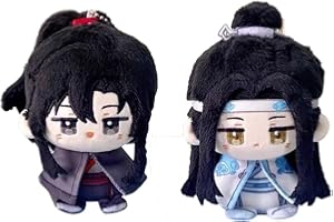 Noowye Anime Wei Wu Xian Plush Figurine dessin animé LAN Wang Ji Stuffed Pendentif doux Mini Hug Pillow Anime Fille Figurine PP coton Cadeau 12 cm