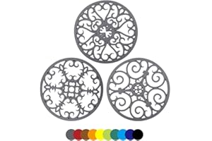 IYYI Sottopentola in Silicone, 20 cm, Multiuso, Rotondi, Resistenti al Calore, Antiscivolo, Flessibile, Durevole, per Piatti, Piani di Lavoro, tavoli, Set di 3 (Gary)