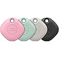 Samsung Galaxy SmartTag Bluetooth Item Finder and Key Finder, 120m Finding Range, 4 Pack, Black, Oatmeal, Pink & Mint (UK Version)