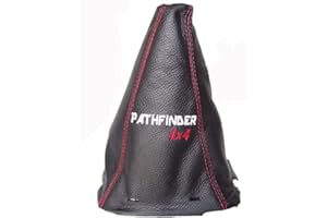 THE TUNING-SHOP LTD Soufflet de levier avec cadre plastique Cuir "Pathfinder" Broderie 180 mm