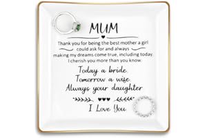 Titanape Mother of The Bride Gifts for Mum Trinket Dish, Decorative Ring Dish Jewellery Dish Tray, Bride to Be Gifts for Mum, Mother and Daughter Gifts