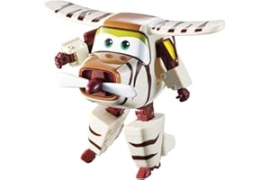 Super Wings Transfoming Bello Zabawka Samolot i Robot Figurka Transformowalna figurka i robot z serialu animowanego Zabawki dla dzieci w wieku 3+ - 12 cm, Brązowy
