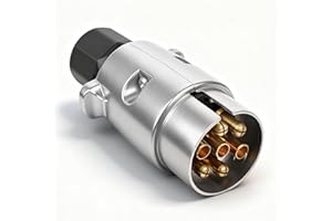 Qiping Enchufe Remolque metálico 7 Pines Conector 7 Polos Impermeable 12 V 24 V Universal - fundición de Aluminio
