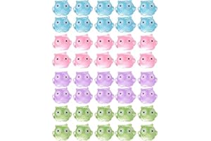 ZORTVUL 40 Pièces Mini Hibou Lumineux En Résine, Mini Hibou En Résine, Hibou Miniatures Pour Aquarium, Maison De Poupée, Bricolage, Empotage Fournitures De Décoration De Pot