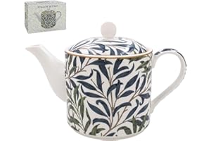 THE LEONARDO COLLECTION Lesser & Pavey British Designed Ceramic Tea Pot | Large Teapot for Serving Hot Drinks | Tea Pots for All Family Sizes - William Morris, Willow Bough