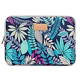 Srotek 13.3 Pouces Housse Ordinateur Portable Convient pour Acer/ASUS/Dell/iPad Pro/Lenovo/Macbook Pro/Macbook Air/Femmes Housse de Protection Ordinateur avec Motif Imprimé Feuilles Colorées （Bleu