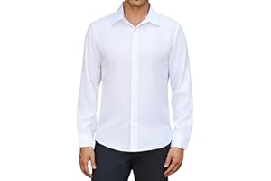 siliteelon Mens Shirts Long Sleeve for Men Adult Dress Formal Casual Business Button Down Shirt