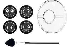 LICHIFIT Genomskinligt PC-skyddsfodral för Pokémon GO Plus + tillbehör hårt skal skal + 4 tecknade knapplock dynor + handrem