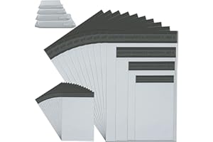 Annhao Enveloppes Expédition Plastique Emballage Colis Vetement Sac Mixte 50 Pièces B5 A4 B4 B3 Blanc Joint Pochette Envoie Colis Sachet (4 Tailles)