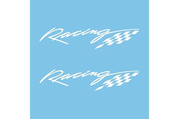 Autodomy Sport Tuning JDM OEM Rally Lot de 2 autocollants de course pour voiture - Résistants à la pluie et au soleil - Autocollants de course (blanc)