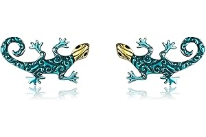 URONE Eidechsen-Ohrringe Sterlingsilber Gecko-Ohrstecker Tierschmuck Geschenke für Frauen