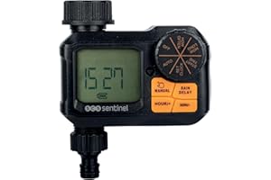 SCS Sentinel Programmateur d'Arrosage Extérieur, Modèle Compact 122x64.9x118 mm, Utilisation Eau Froide, Gestion Automatique, Économie d'Eau, Installation Facile, Idéal pour Jardins et Pelouses