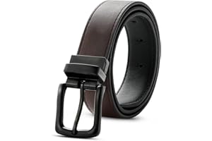 Kajeer Ceinture réversible pour garçons - Ceinture noire et marron pour enfants pour jeans d'uniforme scolaire, largeur 30mm Ceinture en cuir PU