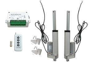 DCHOUSE 2 Stücke 12 V 100mm Heavy Duty Hub Linearaktuator 150 KG-Maximum Lift Motor Drahtlose Fernbedienung Kit mit Montagehalterungen (1500N 4 zoll)