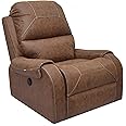 The Couch Cell Motorized Recliner with Rocking and Swivel Function in Tan Suede Fabric