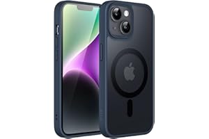 ‎JETECH JETech Magnetyczna Etui dla iPhone 14 6,1 Cala Kompatybilny z MagSafe, Półprzezroczysta Matowe Tylna Szczupły Odporny na Wstrząsy Case (Sztormowy Błękit)