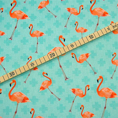 0,5m Dekostoff Flamingos 80% Baumwolle 20% Polyester Meterware 140cm breit - 2