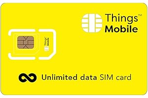 UNLIMITED SIM Card - Things Mobile - with Global Coverage and Multi-Operator GSM/2G/3G/4G LTE Network, No Fixed costs, No Expiration Date and Competitive Rates, with €30 Credit Included