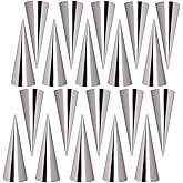 Non-Stick Cream Horn Cones, FantasyDay 20 Pcs Stainless Steel Screw Croissant Mould Cannoli Form Tubes, Cream Roll Mold Pastr