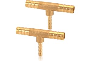 2 stycken mässings slangkopplingar, 8 x 4 x 8 mm T-stycken slangnipplar, 3-vägs T-formad mothakskontakt, 8 mm slanganslutning