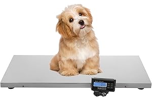 LIGHTAKAI Paketwaage, 300KG Bodenwaage Paketwaage Tierwaage Mehrzweck Hochleistungs Edelstahl Digital Plattformwaage mit LCD Display für große Haustiere, Post, Versand, Lager, Fabrik zu verwenden (103 * 53cm)