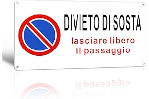 TAKULA Divieto di Sosta - Lasciare Libero il Passaggio, Cartello Passo Carrabile 30 * 15CM, Stradale