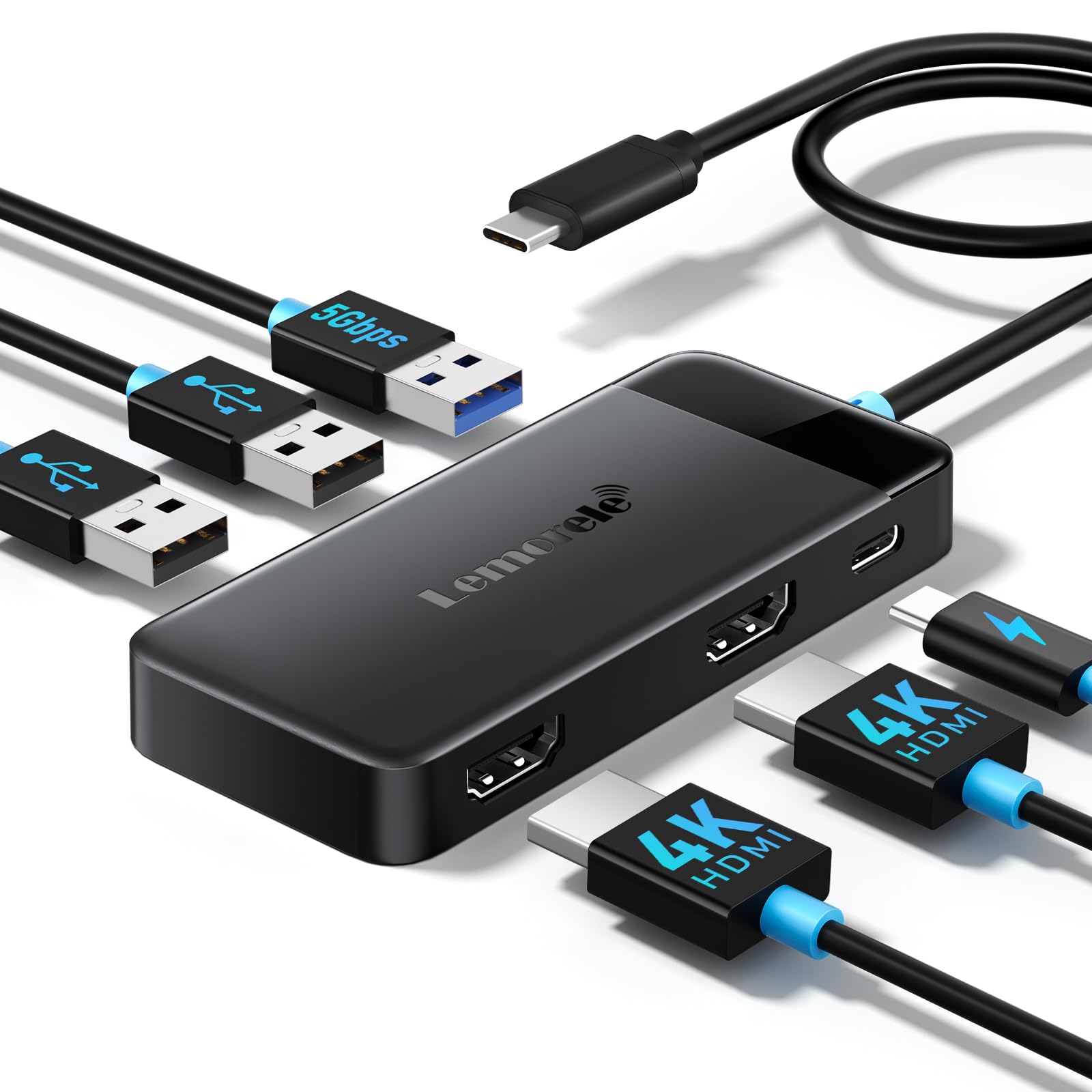 Lemorele USB C Laptop Docking Station Review 6-in-1 Dual Display Adapter